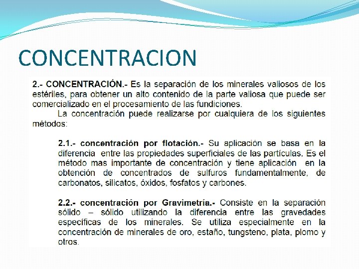 CONCENTRACION CONCENTRACION