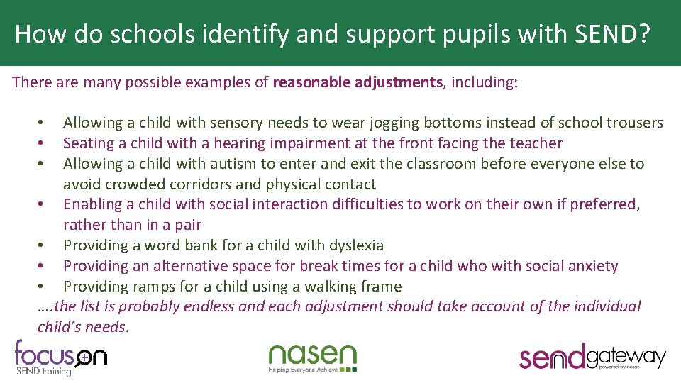 How do schools identify and support pupils with SEND? Why is HQT important? There