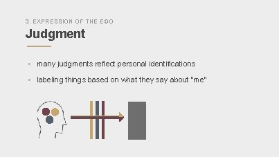 3. EXPRESSION OF THE EGO Judgment § many judgments reflect personal identifications § labeling