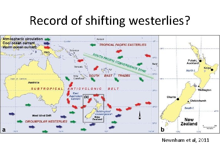 Record of shifting westerlies? Newnham et al, 2011 Record of shifting westerlies? Newnham et al, 2011