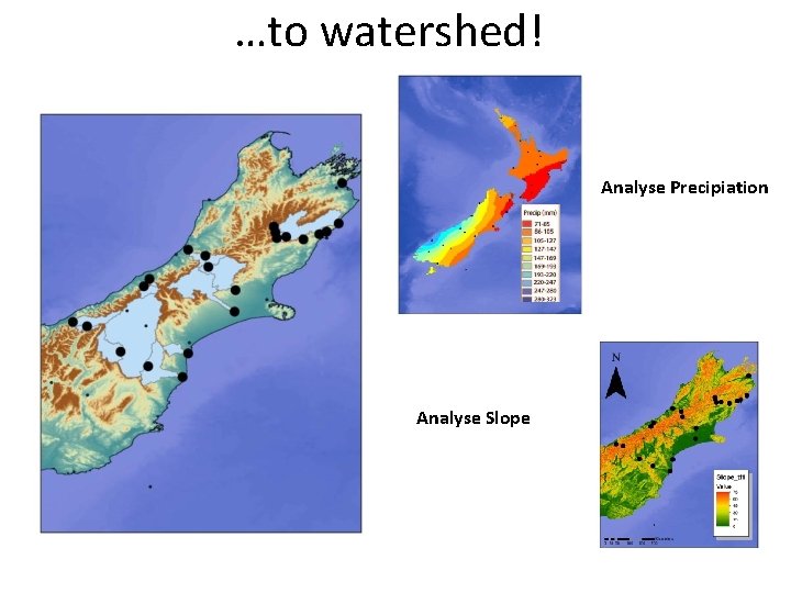 …to watershed! Analyse Precipiation Analyse Slope …to watershed! Analyse Precipiation Analyse Slope