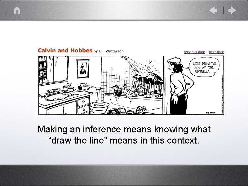 Making an inference means knowing what “draw the line” means in this context. 