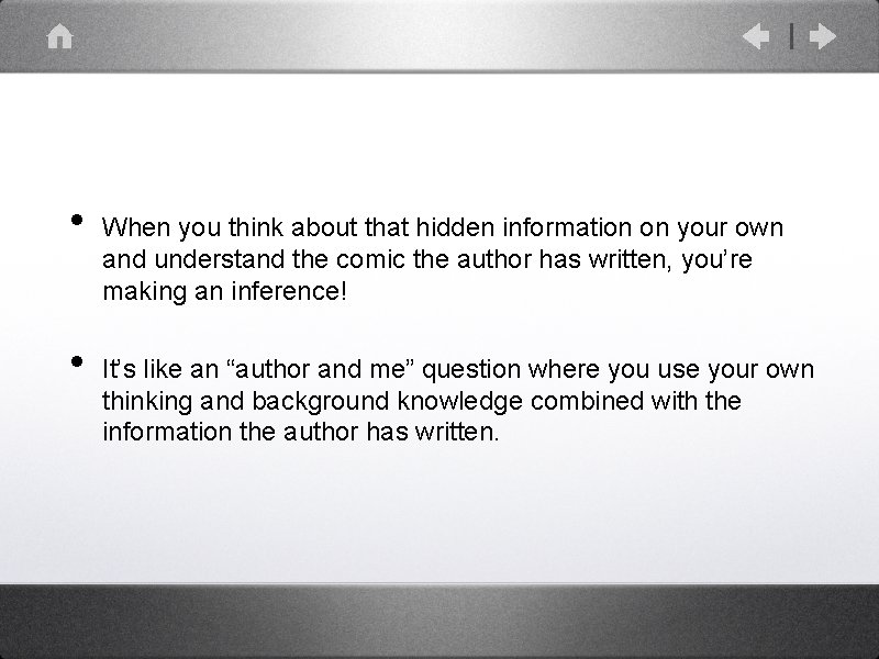  • • When you think about that hidden information on your own and