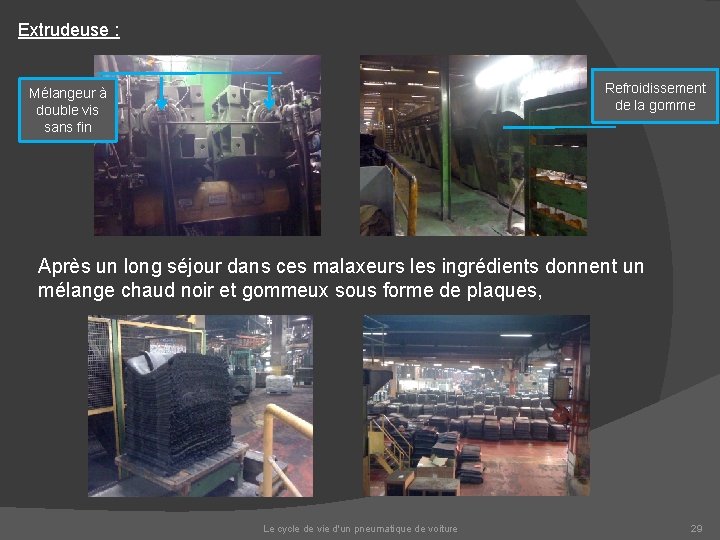 Extrudeuse : Refroidissement de la gomme Mélangeur à double vis sans fin Après un