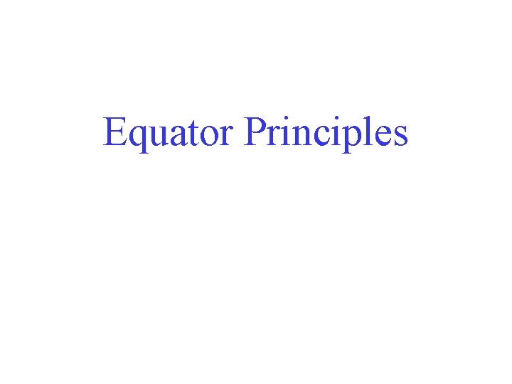Equator Principles 