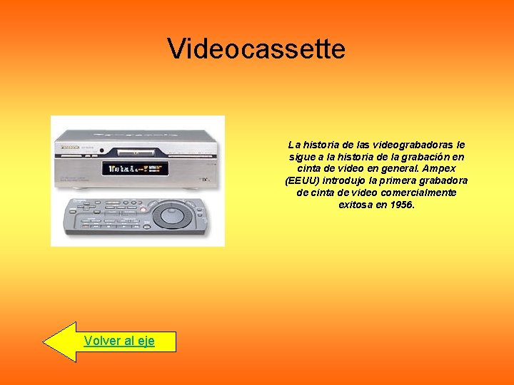 Videocassette La historia de las videograbadoras le sigue a la historia de la grabación