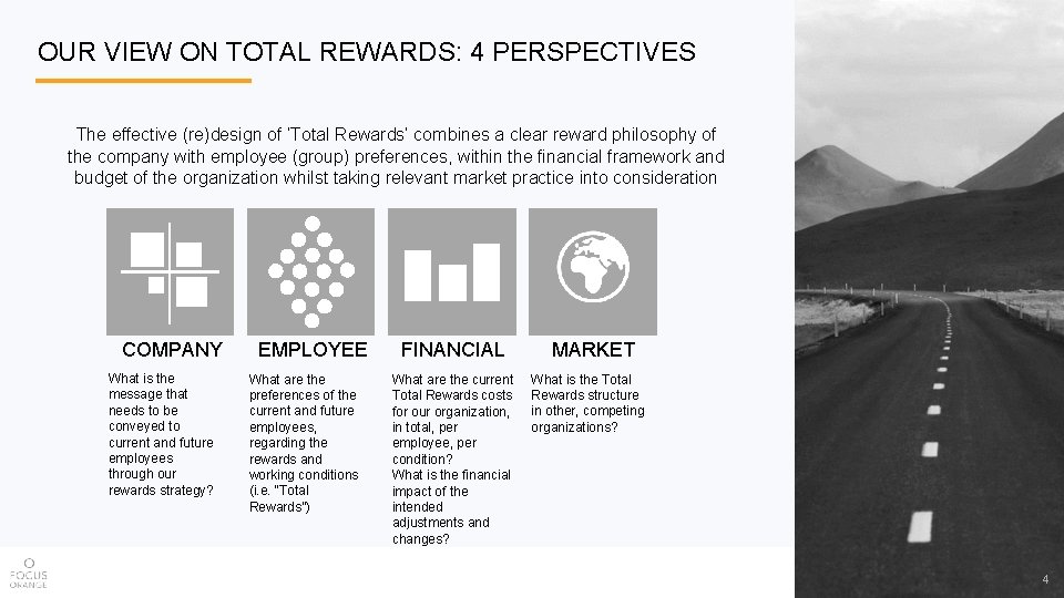 OUR VIEW ON TOTAL REWARDS: 4 PERSPECTIVES The effective (re)design of ‘Total Rewards’ combines OUR VIEW ON TOTAL REWARDS: 4 PERSPECTIVES The effective (re)design of ‘Total Rewards’ combines