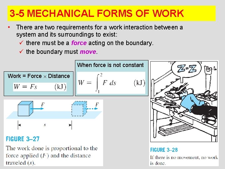 3 -5 MECHANICAL FORMS OF WORK • There are two requirements for a work