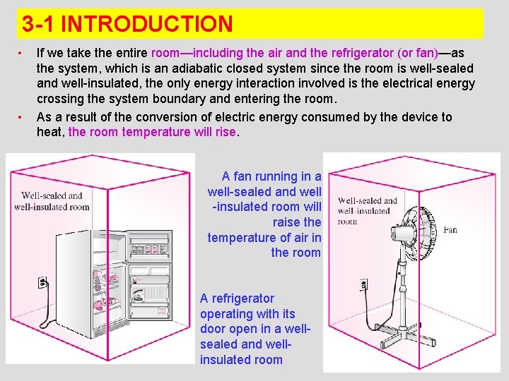 3 -1 INTRODUCTION • • If we take the entire room—including the air and