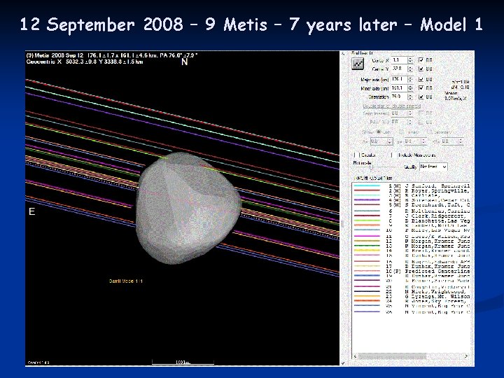 12 September 2008 – 9 Metis – 7 years later – Model 1 