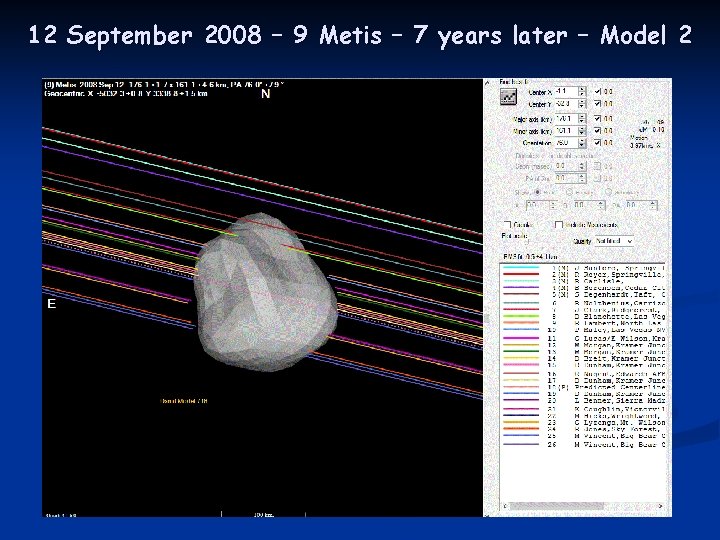 12 September 2008 – 9 Metis – 7 years later – Model 2 