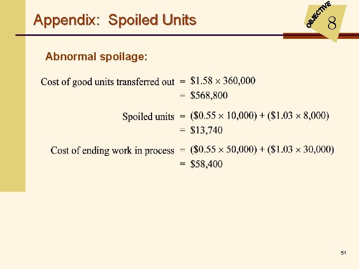 Appendix: Spoiled Units 8 Abnormal spoilage: 51 