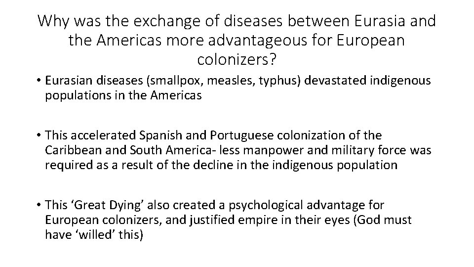 Why was the exchange of diseases between Eurasia and the Americas more advantageous for