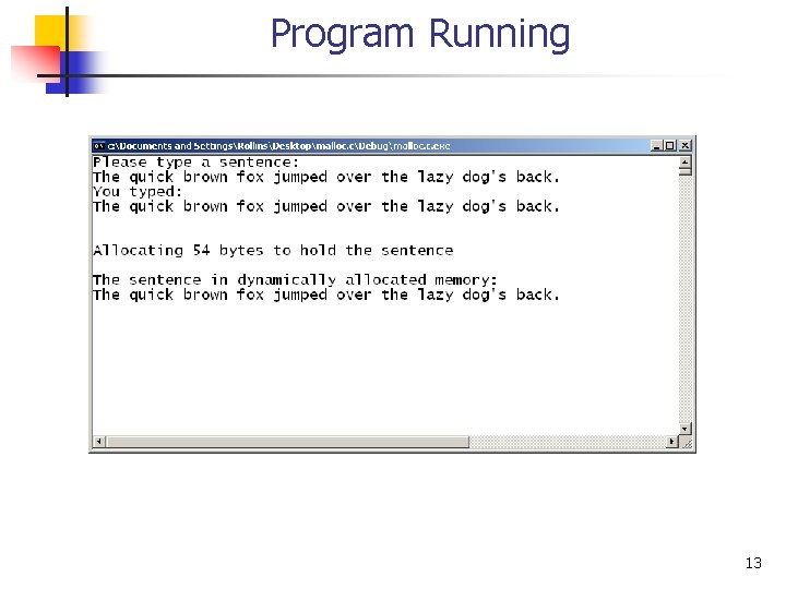 Program Running 13 