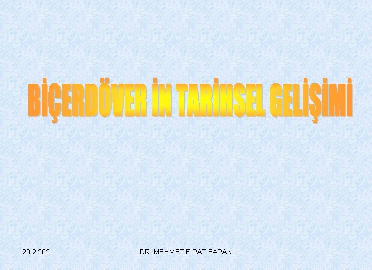 20. 2. 2021 DR. MEHMET FIRAT BARAN 1 