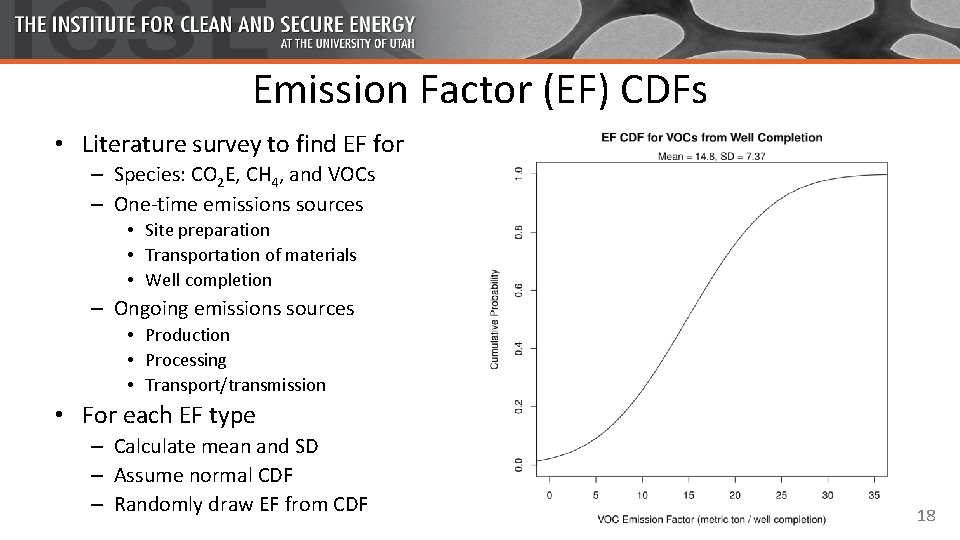 Emission Factor (EF) CDFs • Literature survey to find EF for – Species: CO