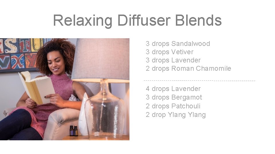 Relaxing Diffuser Blends 3 3 3 2 drops Sandalwood Vetiver Lavender Roman Chamomile 4