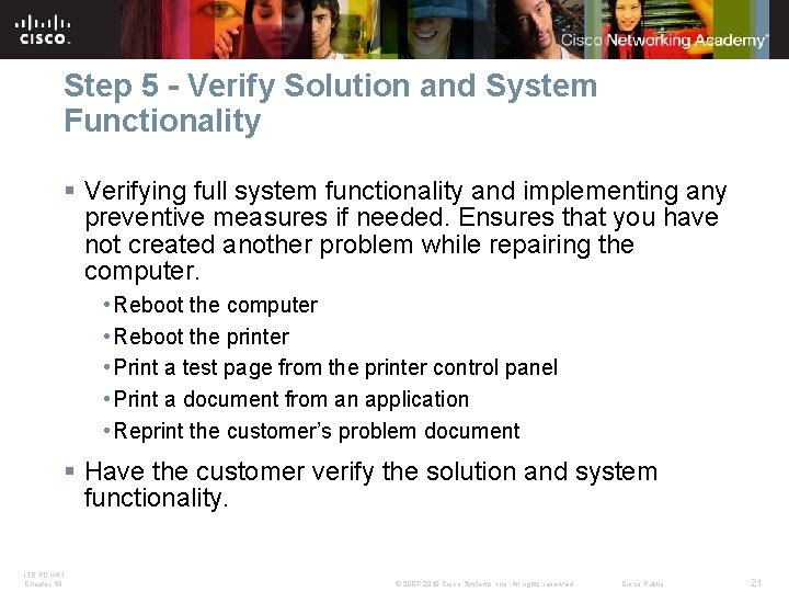 Step 5 - Verify Solution and System Functionality § Verifying full system functionality and Step 5 - Verify Solution and System Functionality § Verifying full system functionality and