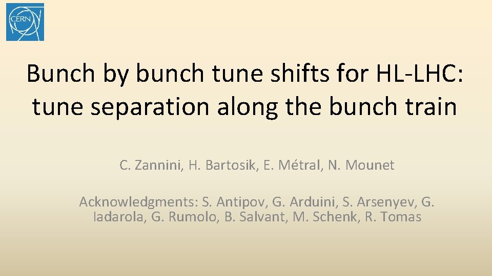 Bunch by bunch tune shifts for HL-LHC: tune separation along the bunch train C.