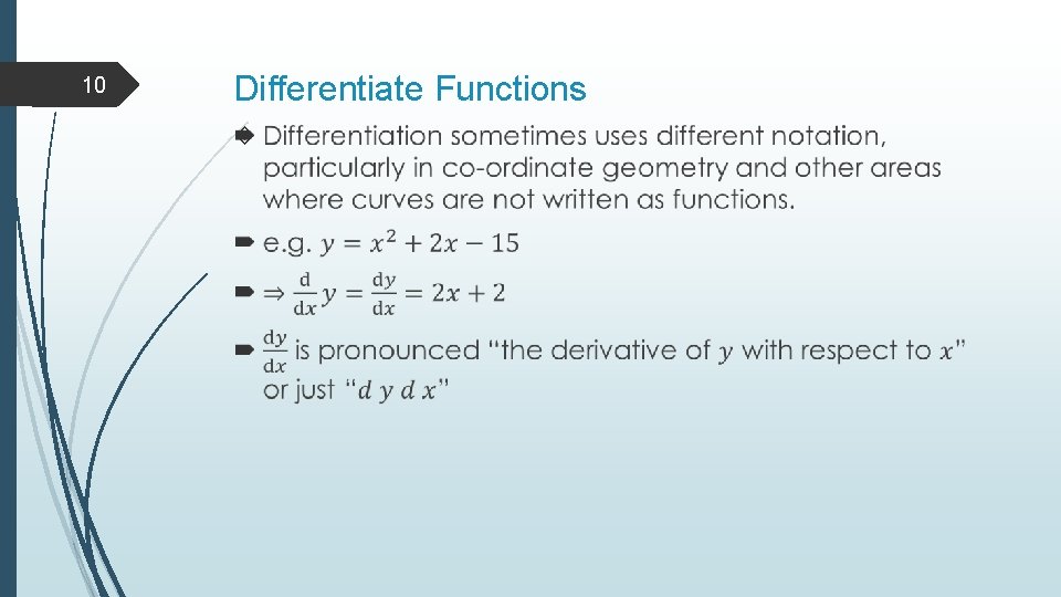 10 Differentiate Functions 