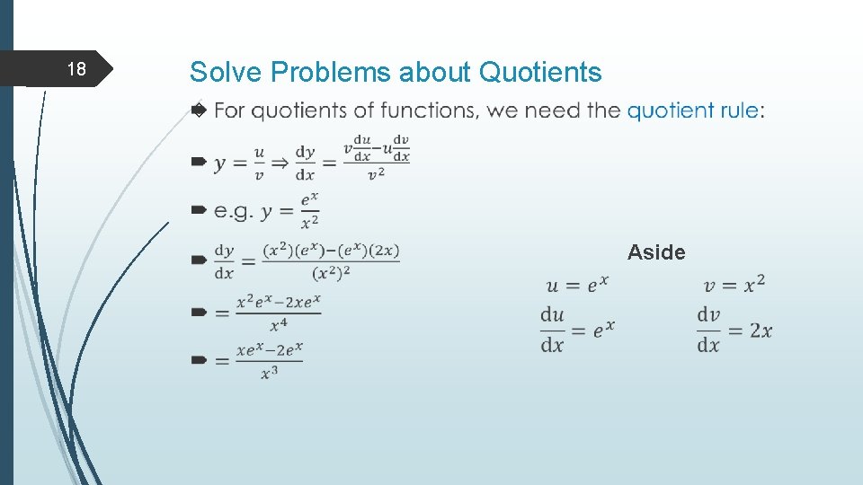 18 Solve Problems about Quotients Aside 