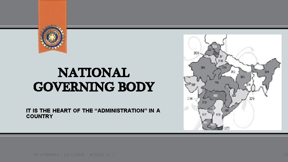 NATIONAL GOVERNING BODY IT IS THE HEART OF THE “ADMINISTRATION” IN A COUNTRY IW