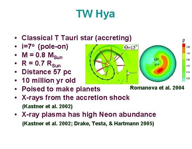 TW Hya • • Classical T Tauri star (accreting) i=7 o (pole-on) M =