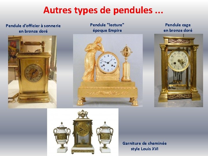 Autres types de pendules. . . Pendule d'officier à sonnerie en bronze doré Pendule