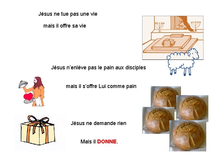 Jésus ne tue pas une vie mais il offre sa vie Jésus n’enlève pas