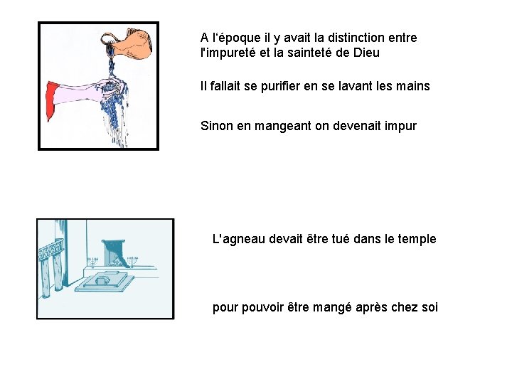 A l‘époque il y avait la distinction entre l'impureté et la sainteté de Dieu