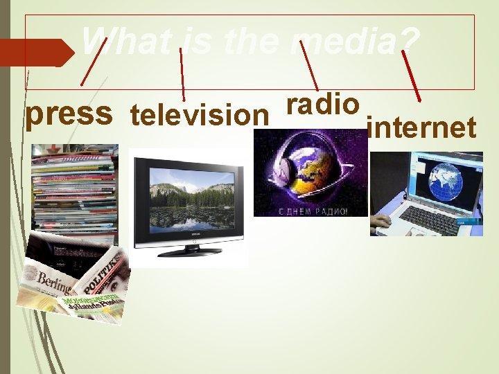 What is the media? press television radio internet 