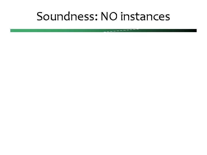 Soundness: NO instances 