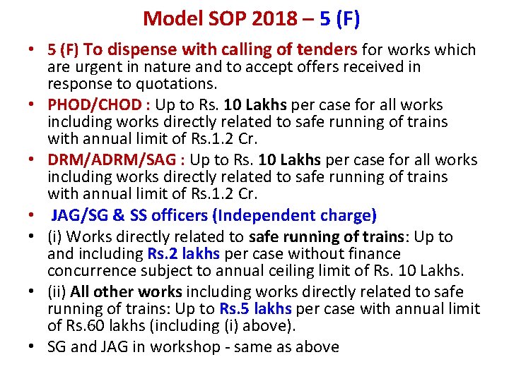 Model SOP 2018 – 5 (F) • 5 (F) To dispense with calling of