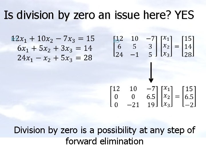 Is division by zero an issue here? YES Division by zero is a possibility