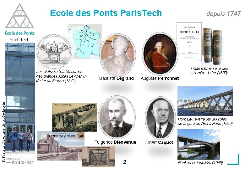 Ecole des Ponts Paris. Tech F. Prêteux Directrice de la Recherche Loi relative à