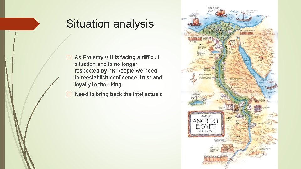 Situation analysis � As Ptolemy VIII is facing a difficult situation and is no