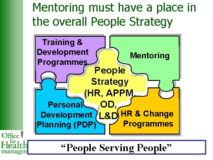 Mentoring must have a place in the overall People Strategy Training & Development Programmes