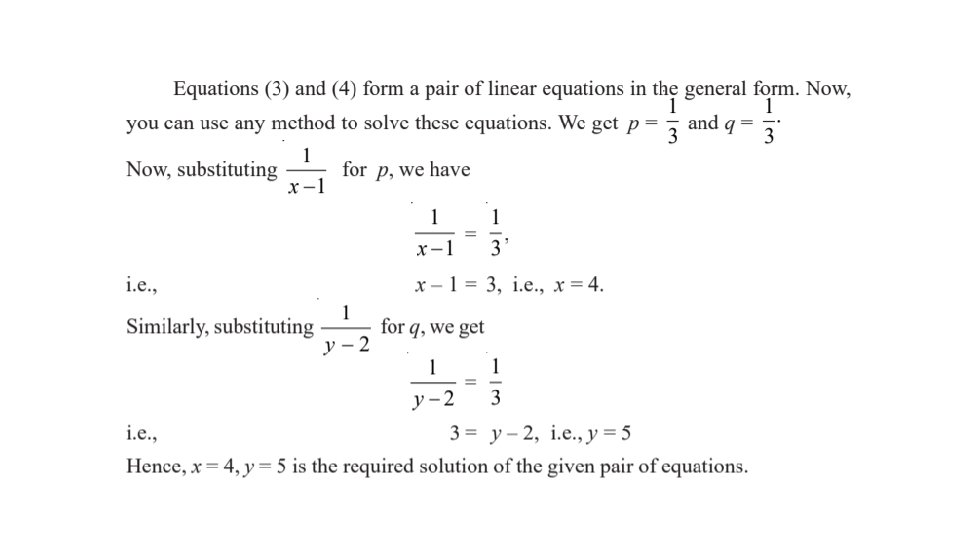 Pair Of Linear Equations In Two Variables Session