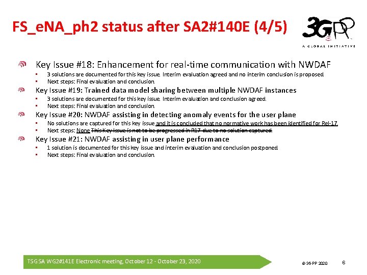 FS_e. NA_ph 2 status after SA 2#140 E (4/5) Key Issue #18: Enhancement for