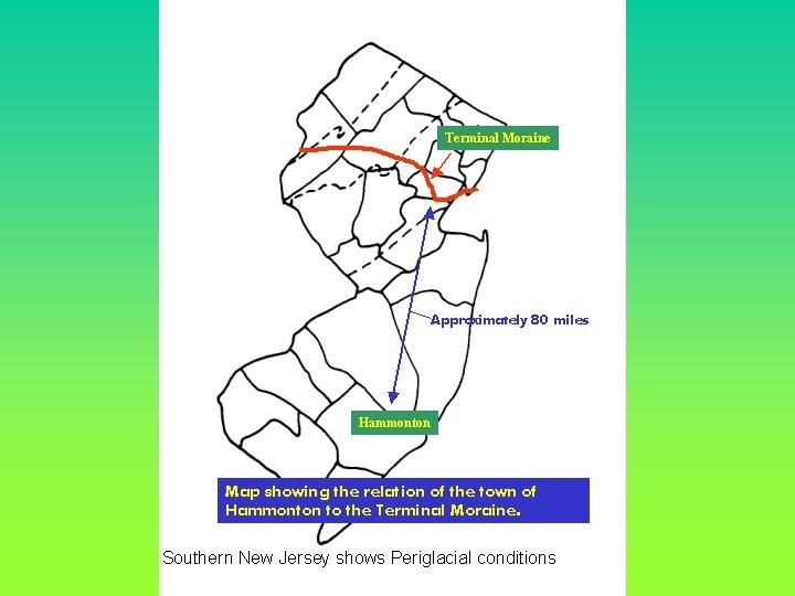 Southern New Jersey shows Periglacial conditions 