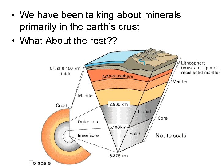  • We have been talking about minerals primarily in the earth’s crust •