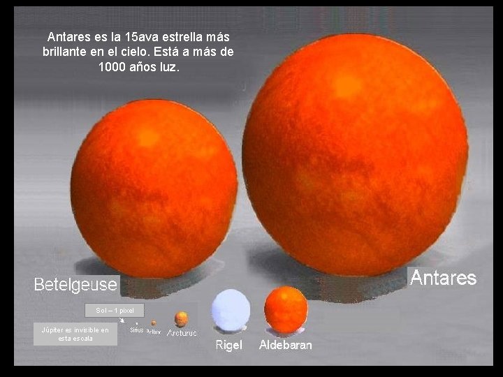 Antares es la 15 ava estrella más brillante en el cielo. Está a más