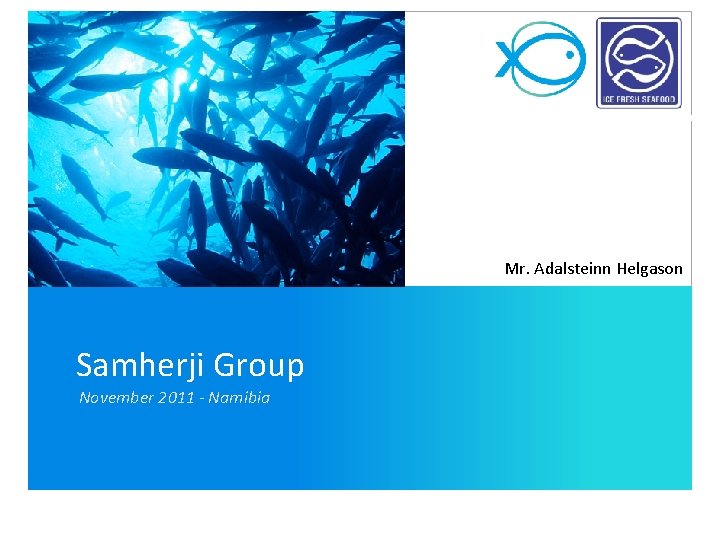Mr. Adalsteinn Helgason Samherji Group November 2011 - Namibia Mr. Adalsteinn Helgason Samherji Group November 2011 - Namibia