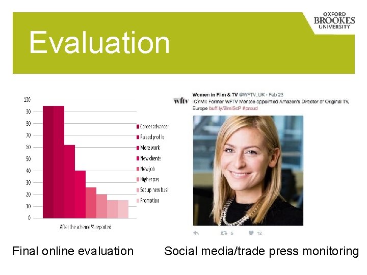 Evaluation Final online evaluation Social media/trade press monitoring 