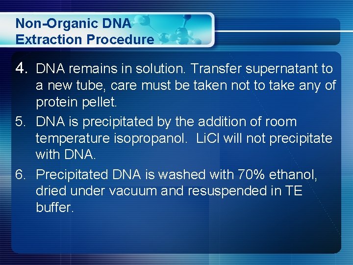 LOGO TMB Fall 2017 Lecture III DNA isolation