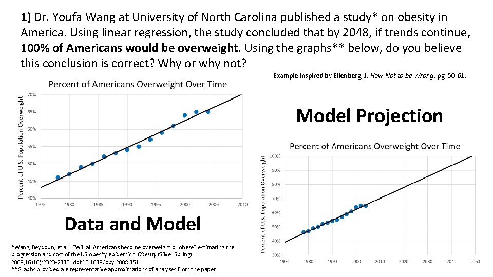 1) Dr. Youfa Wang at University of North Carolina published a study* on obesity