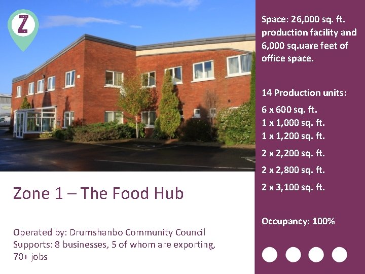 Space: 26, 000 sq. ft. production facility and 6, 000 sq. uare feet of