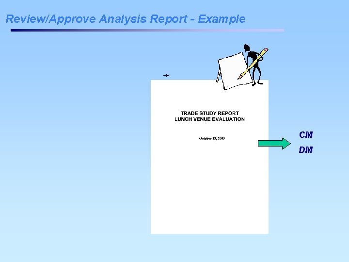 Review/Approve Analysis Report - Example CM DM 