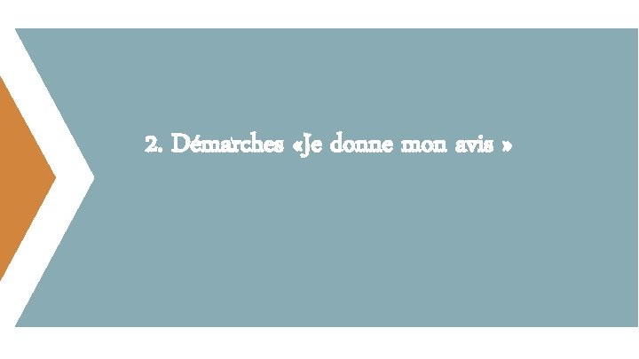 2. Démarches «Je donne mon avis » 