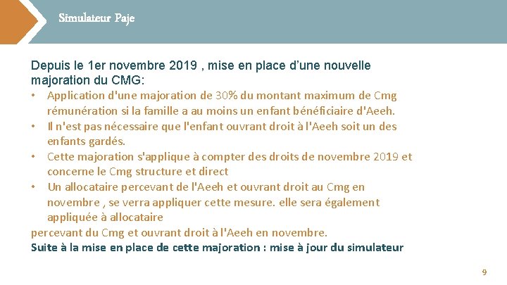 Simulateur Paje Depuis le 1 er novembre 2019 , mise en place d’une nouvelle